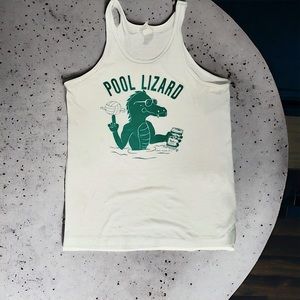 Vintage 1988 "Pool Lizard" men’s tank top  Sz L on tag fits a Med. paper thin